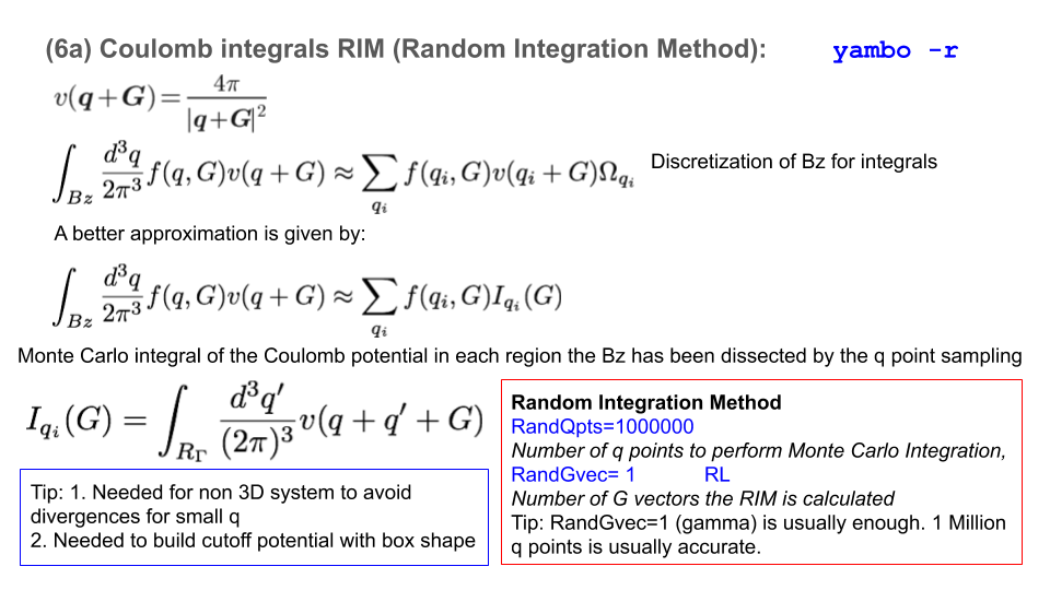 Coulomb potential integrations