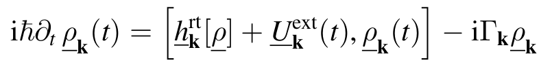 The time dependent equation of motion for the one body reduced density matrix as implmented in the Yambo code