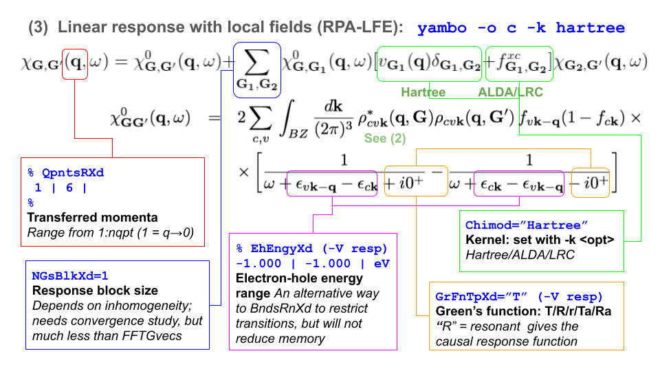 Linear response and local field effects