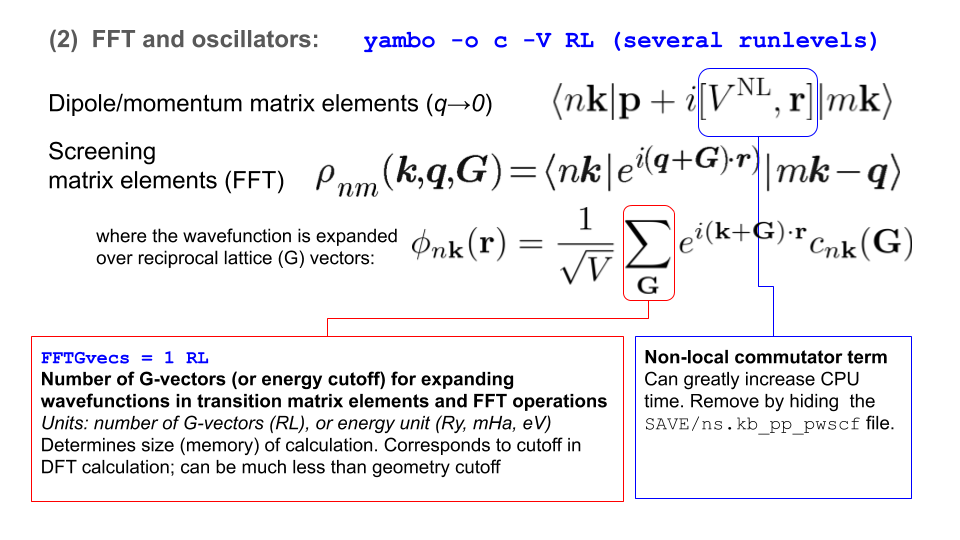 FFT and Oscillator strengths