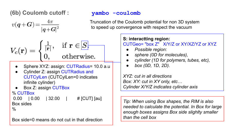 Coulomb cutoff