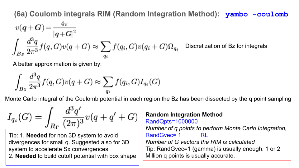 Coulomb integrals