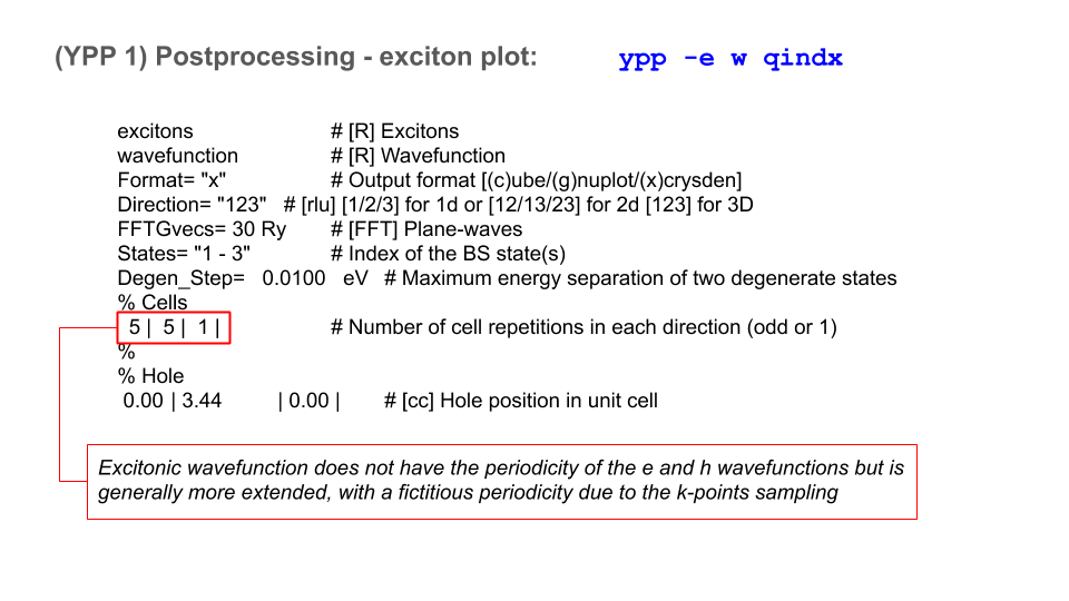 Post-processing: Exciton plot