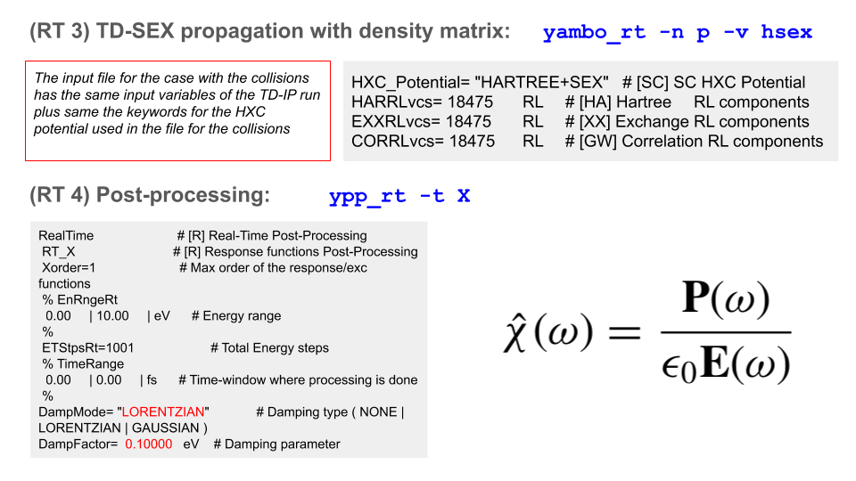 TD-SEX propagation with density-matrix