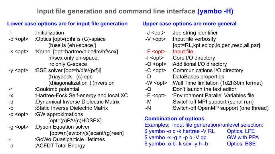 Input file and command-line interface