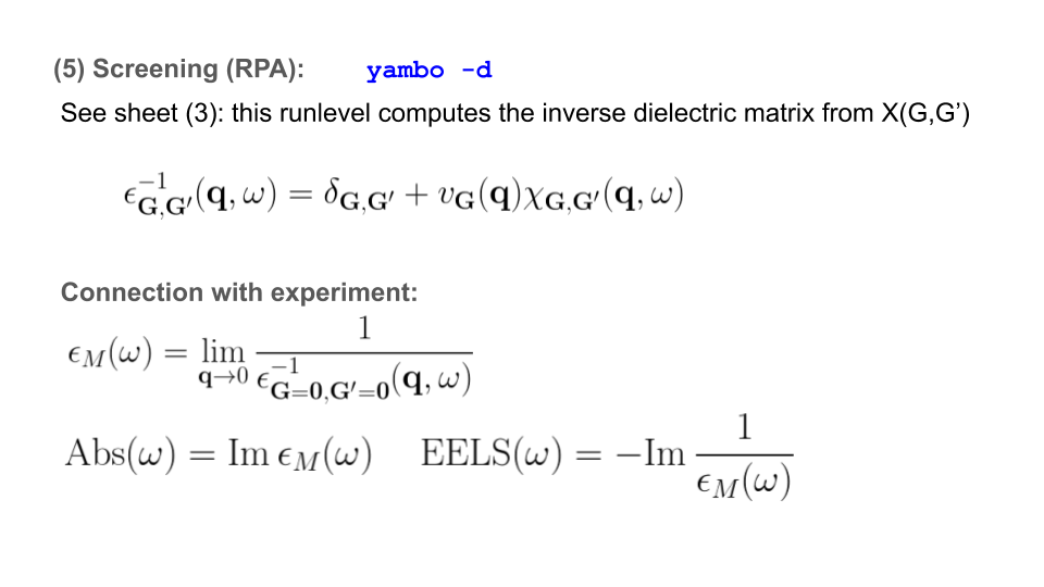 Dynamical screening (RPA)