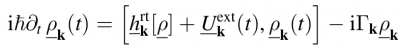 The time dependent equation of motion for the one body reduced density matrix as implmented in the Yambo code