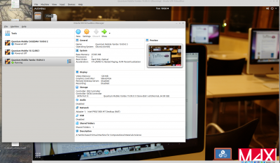 VirtualBox Window after Import